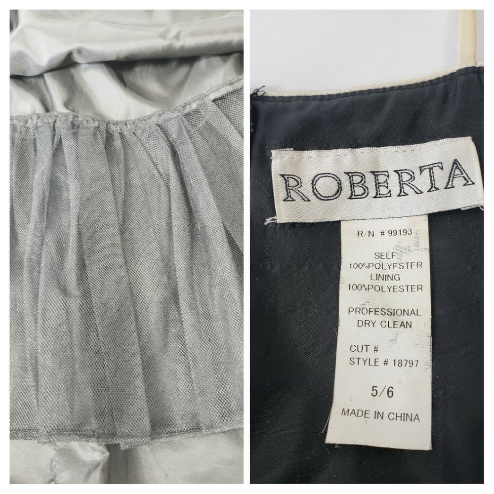 Roberta Black & Cream Floral Embroidered Boho Spaghetti Strap Mini Dress - Picture 12 of 13